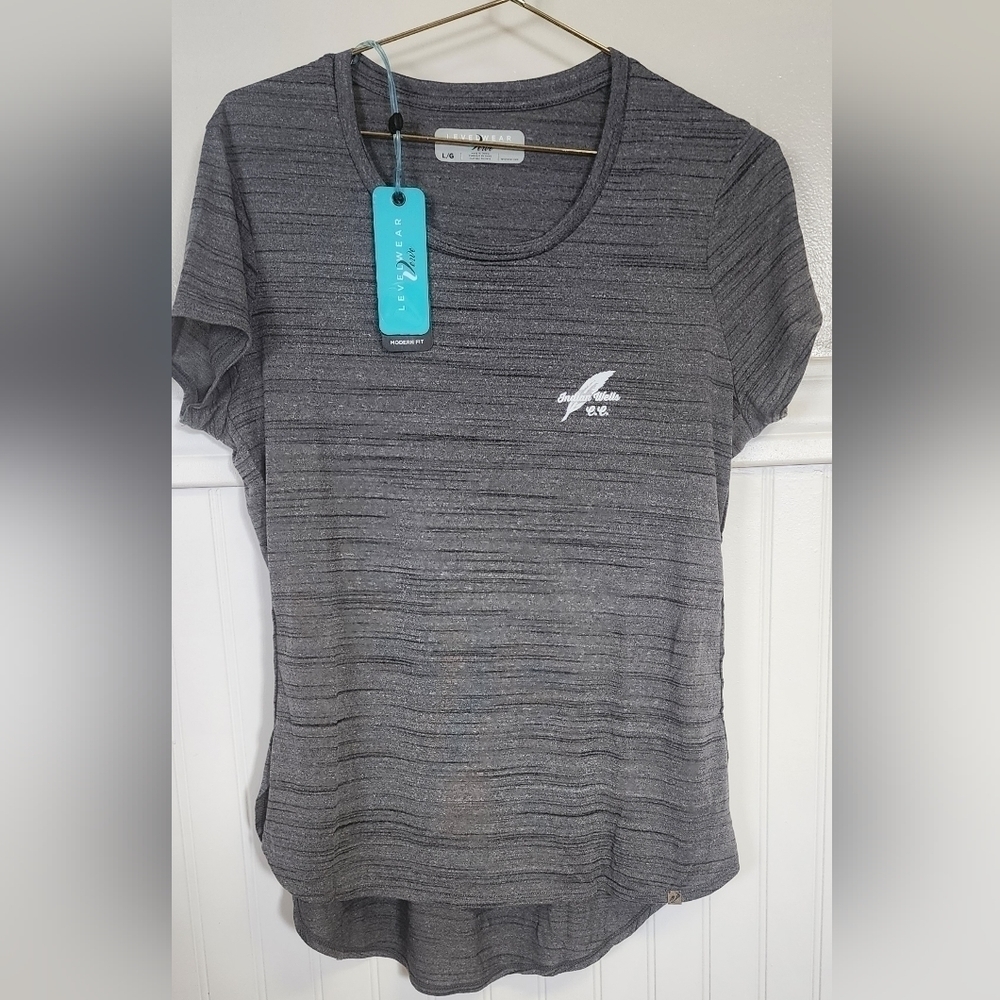 Levelwear Verve Lux Gray Shirt with Indian Wells Feather Logo - New With Tags